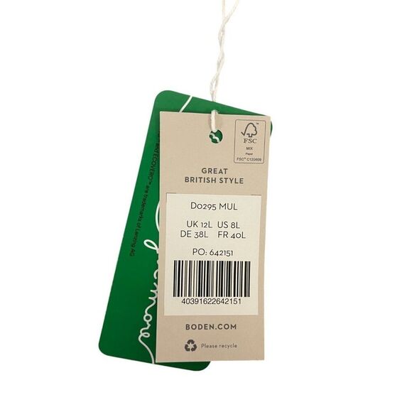 Boden Womens Midi Tea Dress UK 12L US 8L tall Multicolor Floral Vneck D0295 NWT - Picture 4 of 11